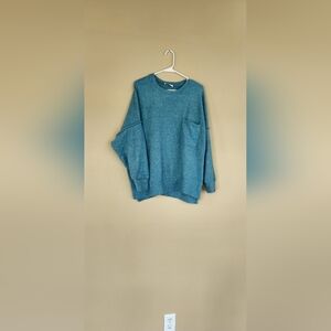 Blue Crewneck Sweater with Relaxed Fit